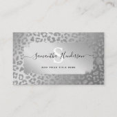 Animal Print Silver Glam Glitzer Social Media Visitenkarte (Vorderseite)