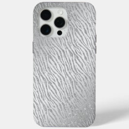 Animal Print Silver Glitzer Glam Case-Mate iPhone Hülle