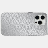 Animal Print Silver Glitzer Glam Case-Mate iPhone Hülle (Rückseite (Horizontal))