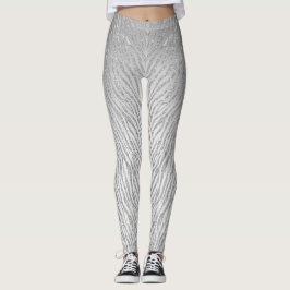 Animal Print Silver Glitzer Glam Leggings
