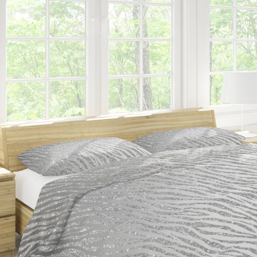 Animal Print Silver Glitzer Glam Pillowcase Kissenbezug