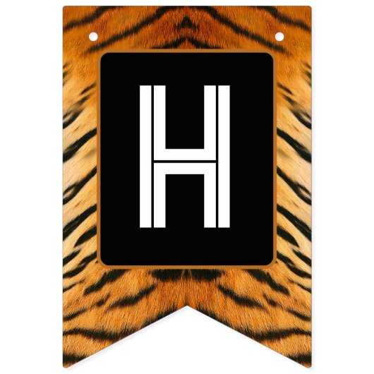 Animal Print Tiger Birthday Bunting Banner (Zweite Fahne)