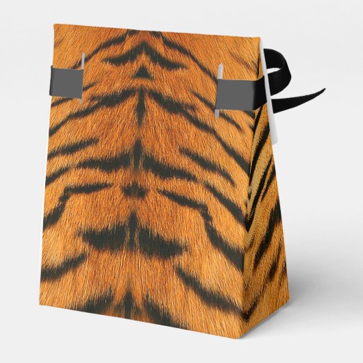 Animal Print Tiger Birthday Favor Geschenkschachtel (Rückseite)