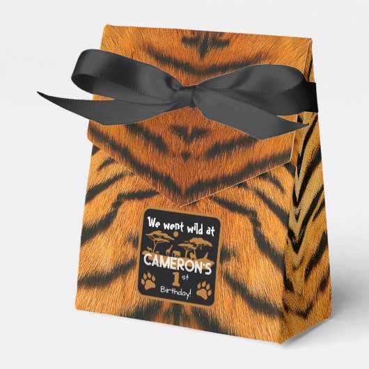 Animal Print Tiger Birthday Favor Geschenkschachtel (Vorderseite)