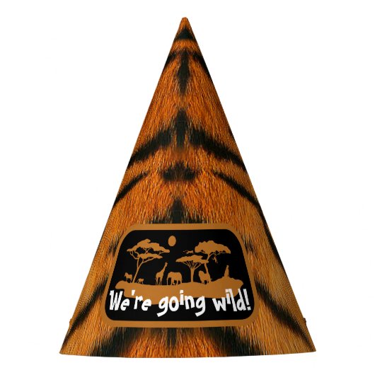 Animal Print Tiger Birthday Party-Hut Partyhütchen (Vorderseite)