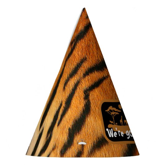 Animal Print Tiger Birthday Party-Hut Partyhütchen (Links)