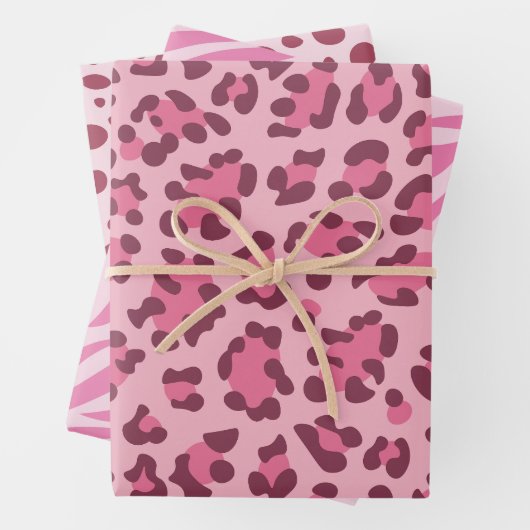 Animal Print Wild Animals Pattern Birthday Geschenkpapier Set (Beispiel)