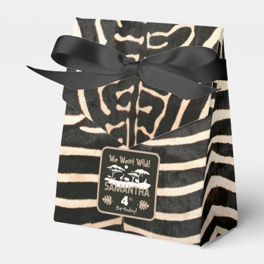 Animal Print Zebra Birthday Gevor Box Geschenkschachtel (Vorderseite)