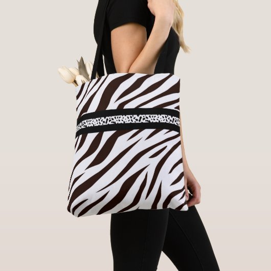 Animal print zebra black and white bag market tasche (Von Nahem)