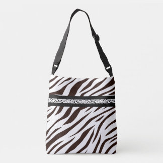 Animal print zebra black and white bag market tragetaschen mit langen trägern