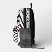 Animal print zebra black and white bedruckter rucksack (Rechts)