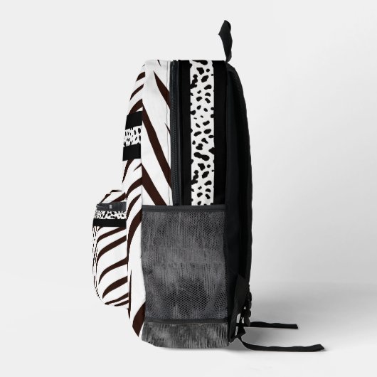 Animal print zebra black and white  bedruckter rucksack (Rechts)