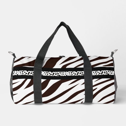 Animal print zebra black and white duffle bag (Vorderseite)