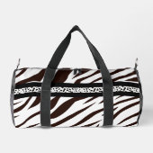Animal print zebra black and white duffle bag (Rückseite)