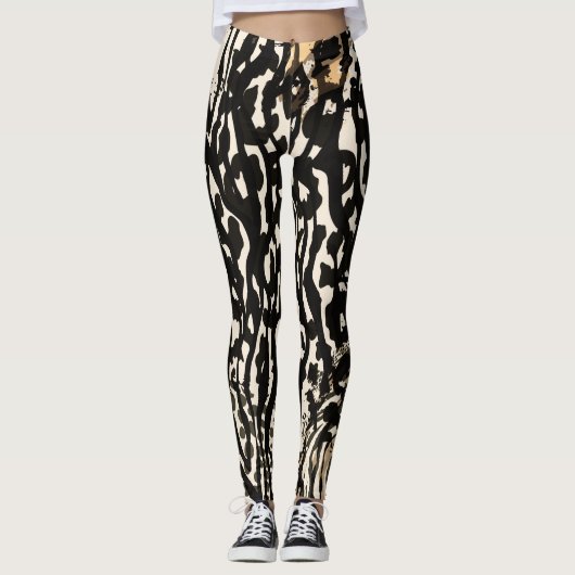 Animal print zebra modern cutting board leggings (Vorderseite)