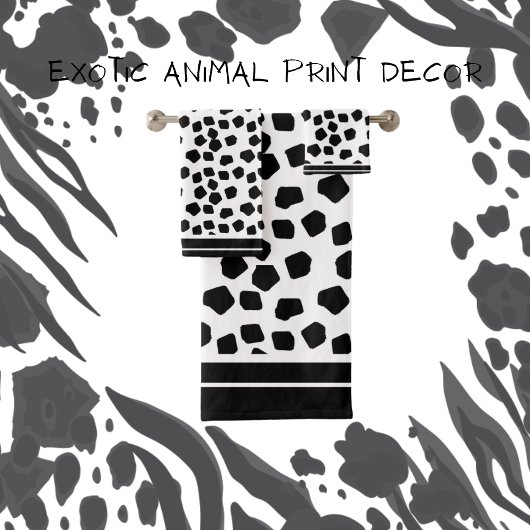 Animal Prints Black and White Badhandtuch Set