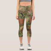 Animal Prints Terracotta Fantasy Paisley Capri Leggings (Vorderseite)