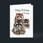 Animal Raccoon Friends are Like Underwear Humor Karte<br><div class="desc">If you love Raccoons,  animals or wildlife this  would be great for you. Raccoons laughing at a  quote about friends are like underwear</div>