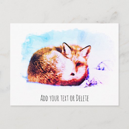 *~ Animal Red Fox Ap18 Abstrakt Wildlife Bold Postkarte (Vorderseite)