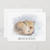 *~* Animal Red Fox Ap18 Abstrakt Wildlife Snowy Postkarte (Vorne/Hinten)
