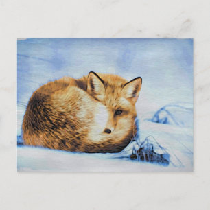 *~* Animal Red Fox Ap18 Artistic Soft Wildlife Postkarte