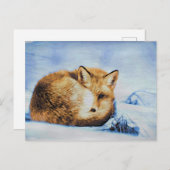 *~* Animal Red Fox Ap18 Artistic Soft Wildlife Postkarte (Vorne/Hinten)