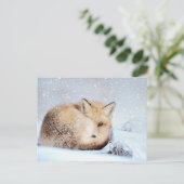*~* Animal Red Fox Ap18 Artistic Wildlife Snow Postkarte (Stehend Vorderseite)