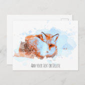 *~* Animal Red Fox Ap18 Artistic Wildlife Text Postkarte (Vorne/Hinten)