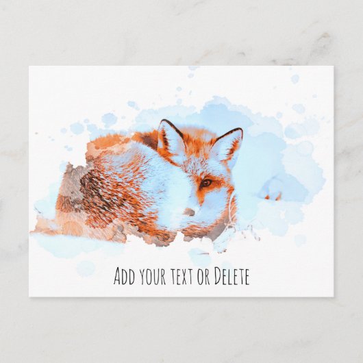 *~* Animal Red Fox Ap18 Artistic Wildlife Text Postkarte (Vorderseite)