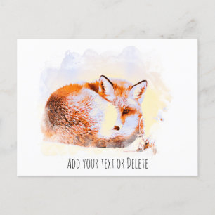 *~* Animal Red Fox Art Ap18 Wildlife Text Postkarte