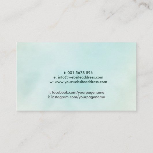 Animal Reiki - Energie-Heilung - Aquarellkunst Visitenkarte (Rückseite)