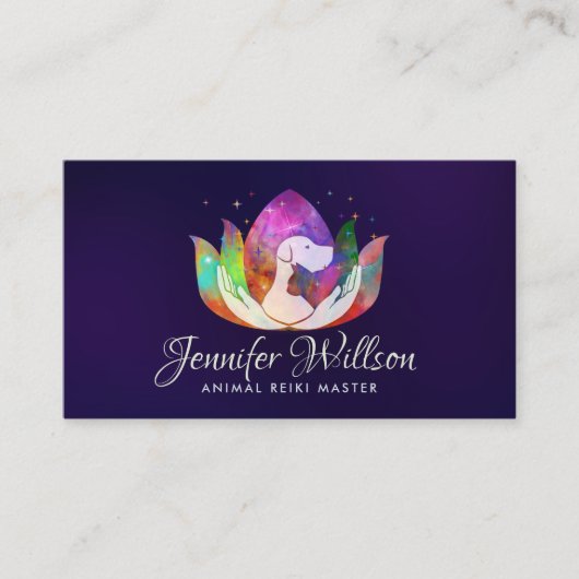 Animal Reiki Heilung Wasserfarben Kunst Visitenkarte (Vorderseite)
