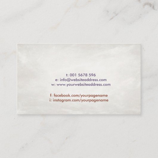 Animal Reiki Heilung Wasserfarben Kunst Visitenkarte (Rückseite)