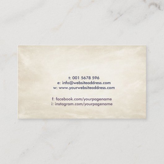 Animal Reiki Heilung Wasserfarben Kunst Visitenkarte (Rückseite)