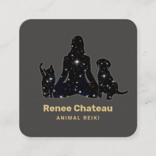 Animal Reiki Master Business Card Quadratische Visitenkarte