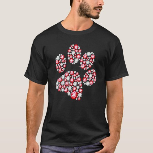 Animal Rescue Shirt Dog Paw Print Heart For Valent (Vorderseite)