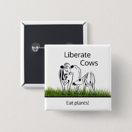 Animal Rights (For Cows) Pin Button (Vorne & Hinten)