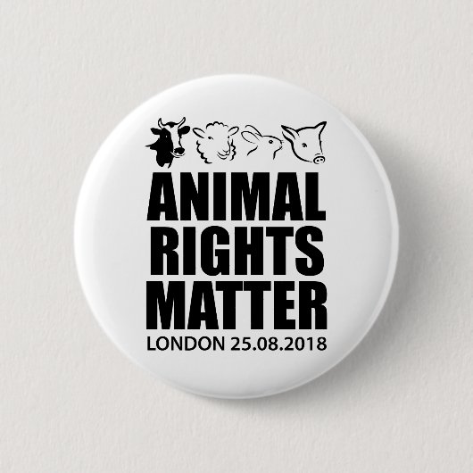 Animal Rights März London 2018 Abzeichen Button Bu (Vorderseite)