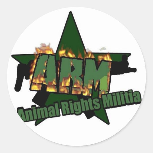 Animal Rights Militia Runder Aufkleber (Vorderseite)