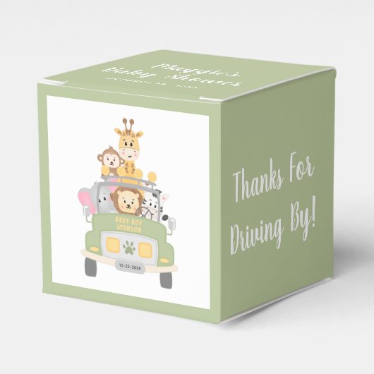 Animal Safari Danke für das Autofahren mit Baby-Du Geschenkschachtel (Vorderseite)
