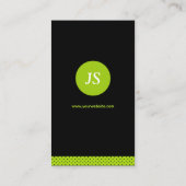 Animal Scientist - Stilvolle Apple Green Visitenkarte (Rückseite)