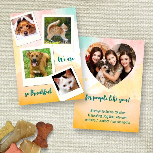 Animal Shelter Adoption Thank You Photo Card Einladung