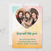 Animal Shelter Adoption Thank You Photo Card Einladung (Rückseite)