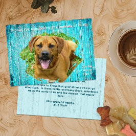 Animal Shelter Thank You Photo Template Wood Card Einladung