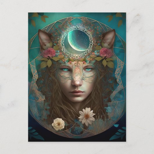 Animal Spirit Mysasy Fantasy Art Postkarte (Vorderseite)