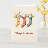 Animal Strumpfs Watercolor Weihnachten Karte (Gelbe Blume)