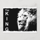 Animal The King Schwarz-weiß Pop Art Template Lion Postkarte (Vorderseite)