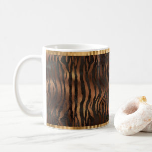 Animal Tiger Print Gold Elegant Metallic Glam Kaffeetasse