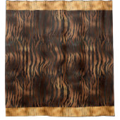 Animal Tiger Print Gold Name Elegant Metallic Glam Duschvorhang (Vorderseite)