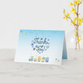 Animal Train Boys Blue Dankeschön Karte (Gelbe Blume)